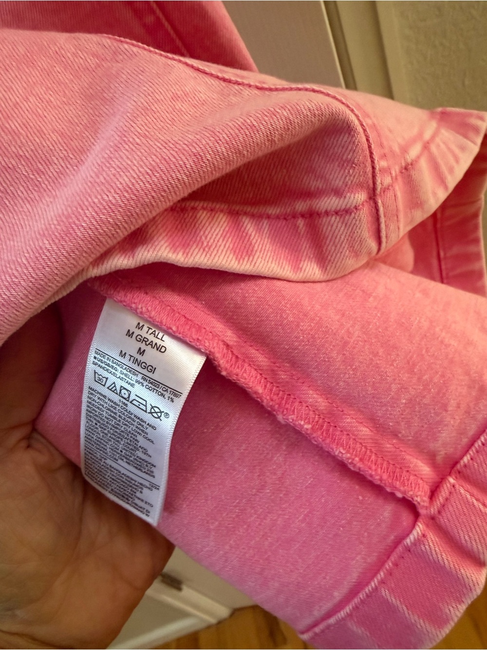 GAP Pink Denim Button-Front Mini Dress - Picture 4 of 7